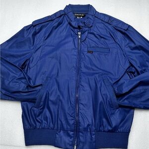 VINTAGE YOUTH MEN’S HELIX WIND BOMBER STYLE LIGHT WEIGHT JACKET YOUTH LARGE BLUE